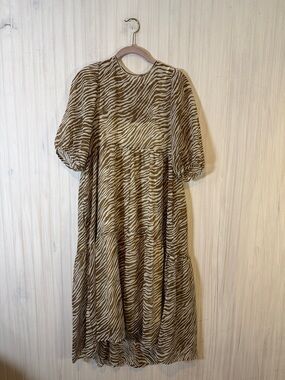 WRAY BEATRICE ZEBRA STRIPE DRESS SHEER XS